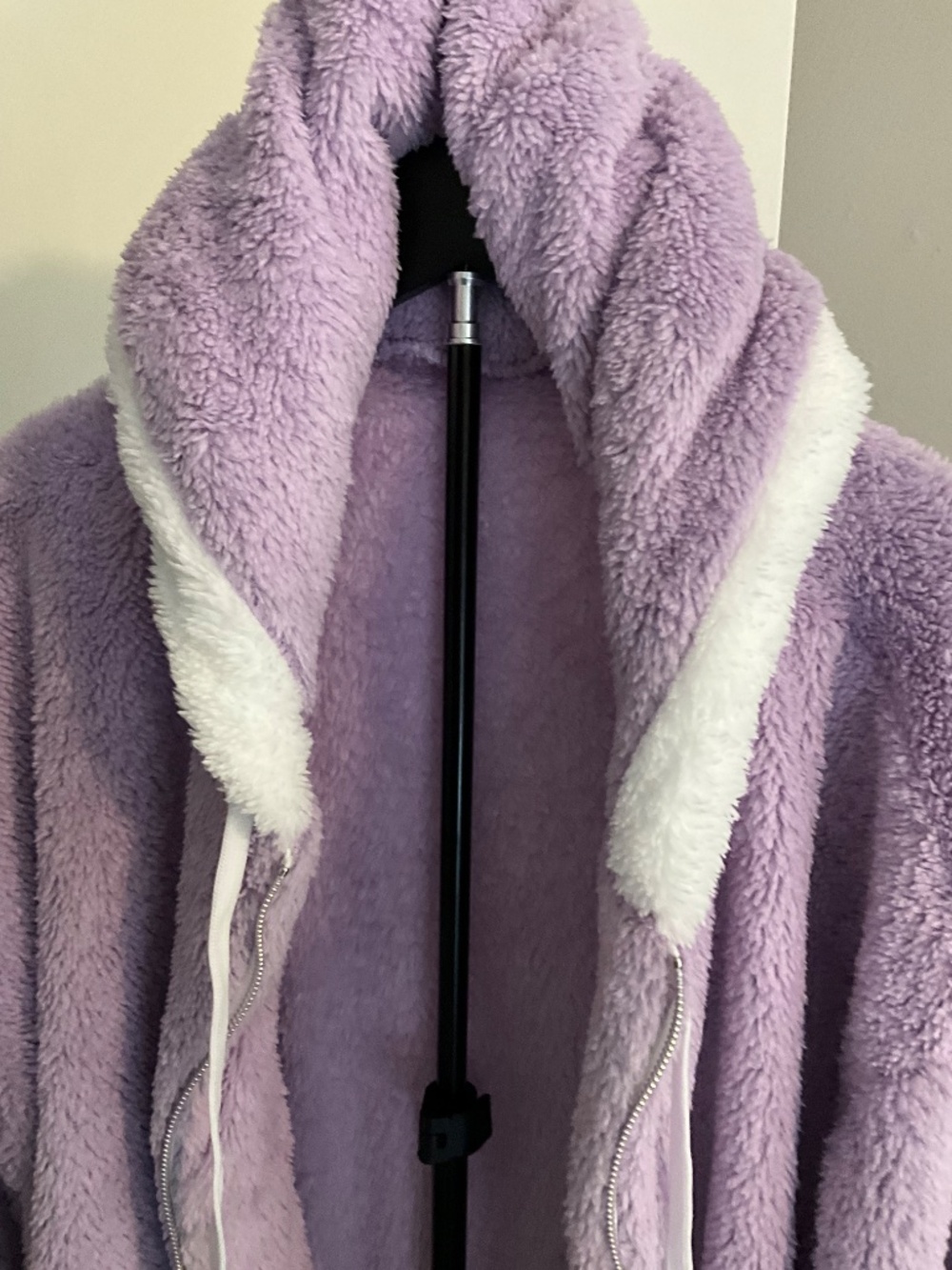 Cozy Women's Purple Sherpa Oversized Full-Zip Hoodie - Picture 2 of 10